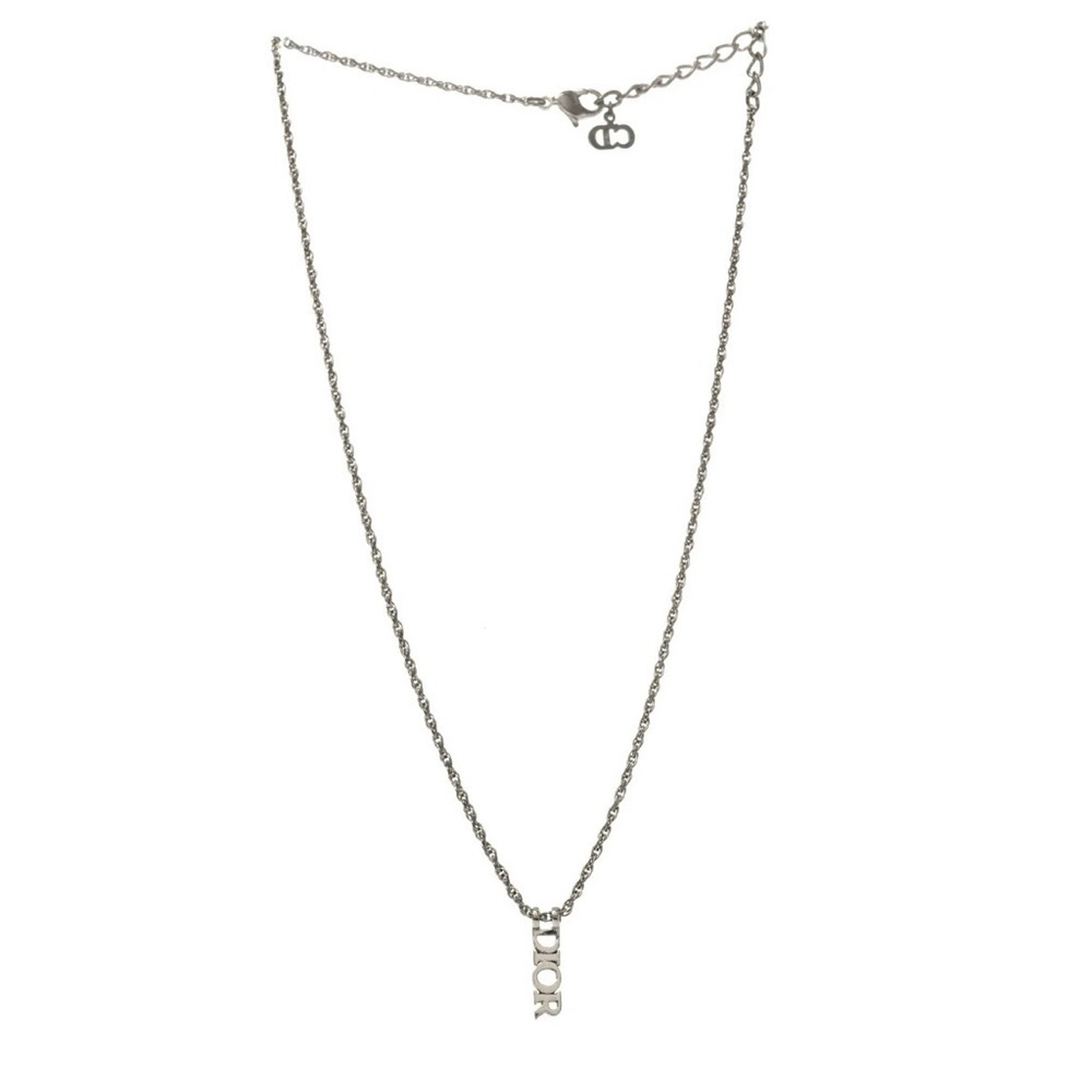 CHRISTIAN DIOR Metal Logo
Necklace Silver